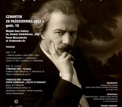Koncert z okazji 80. rocznicy śmierci Ignacego Jana Paderewskiego – 28 października
