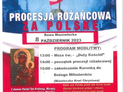 Ks. Dziekan zaprasza na procesję różańcową za Polskę